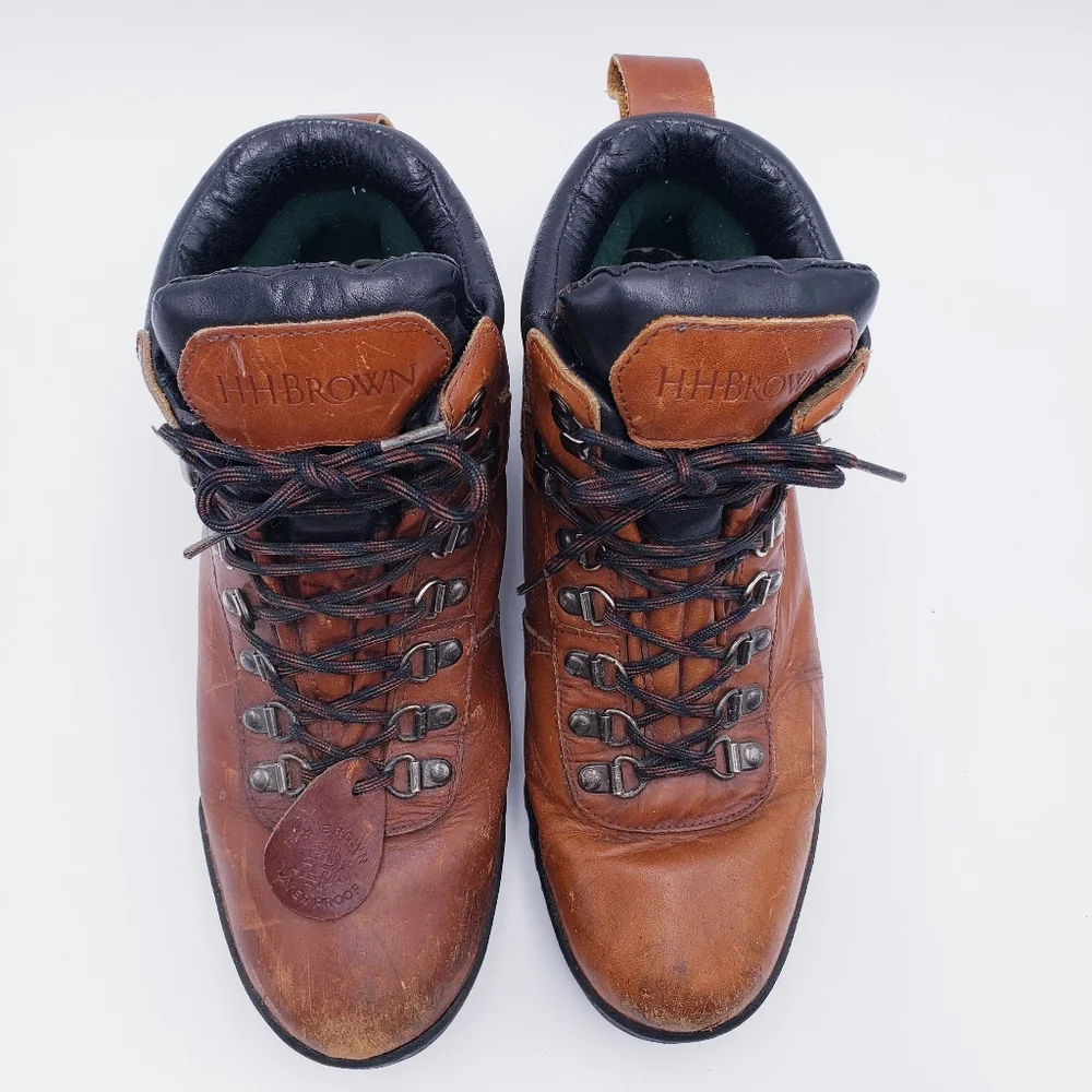 Vintage 90s Brown Brown Leather Waterproof Gore Tex Hiking Boots‎ Mens Size 9.5